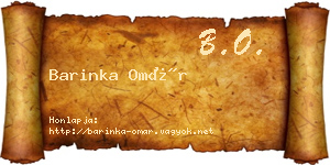 Barinka Omár névjegykártya