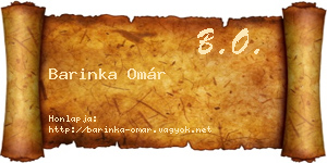Barinka Omár névjegykártya